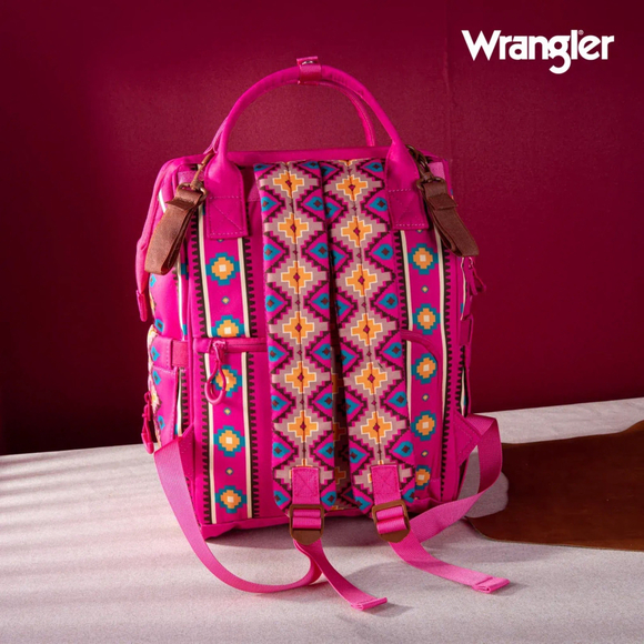 Wrangler Aztec Printed Callie Backpack - Hot Pink - Picture 2 of 4